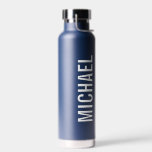 Modern Minimalist Personalized Name Water Bottle<br><div class="desc">Modern Minimalist Design featuring personalized name in modern bold sans serif font style.

Perfect as holiday gifts for him,  father's day gifts and gifts for any special occasions.</div>