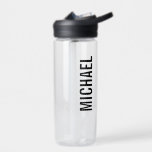 Modern Minimalist Personalized Name Water Bottle<br><div class="desc">Modern Minimalist Design featuring personalized name in modern bold sans serif font style.

Perfect as holiday gifts for him,  father's day gifts and gifts for any special occasions.</div>