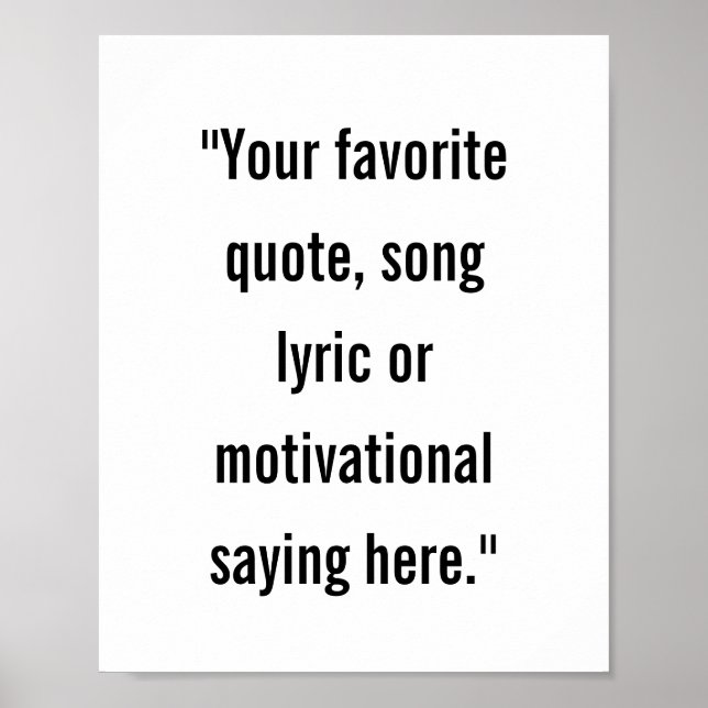 Modern Minimalist Personalized Quote Poster (Front)