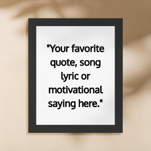 Modern Minimalist Personalized Quote Poster