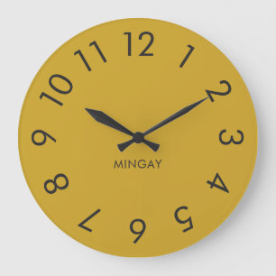 Modern Minimalist Personalized Solid Maize Yellow  Large Clock