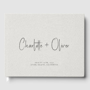 Modern Minimalist Personalized Wedding Guest Book