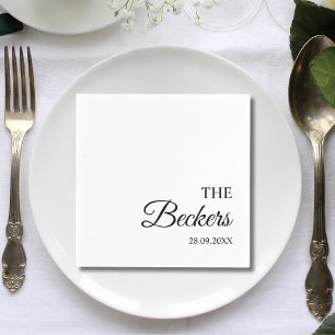 Modern Minimalist Personalized Wedding Napkin