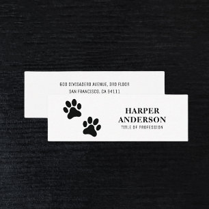 Modern Minimalist Pet Sitter Dog Walker Paw Print  Mini Business Card