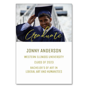 Modern Minimalist Photo and Script Table Number