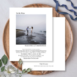 Modern Minimalist Photo Budget Wedding Invitation