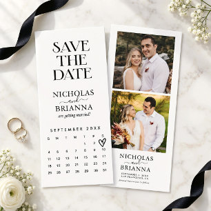 Modern Minimalist Photo Calendar Wedding Date Save The Date