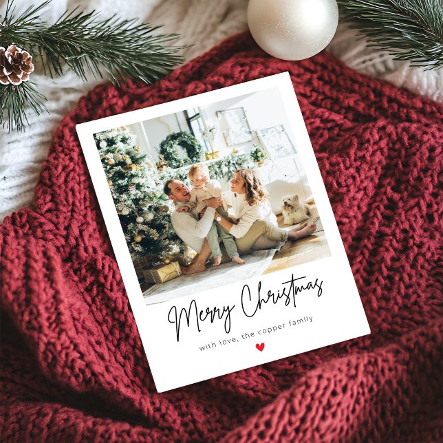 Modern Minimalist Photo Christmas Holiday Card (Creator Uploaded)