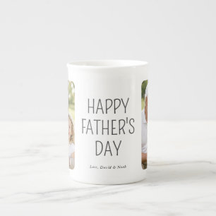 Modern Minimalist Photo Collage Father's Day Bone China Mug