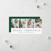Modern Minimalist Photo Collage Green Christmas