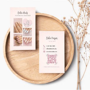 Modern Minimalist Photo Collage Nail Instagram IG Business Card