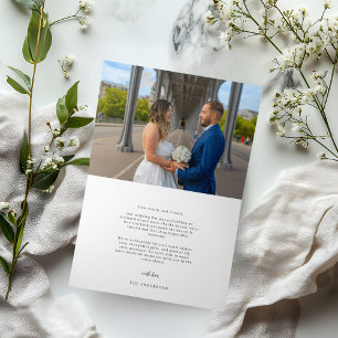 Modern Minimalist   Photo Collage Wedding  Thank You Card