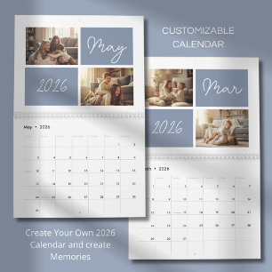 Modern Minimalist Photo Custom Design Calendar