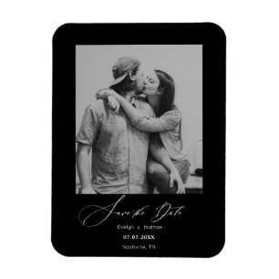 Modern Minimalist Photo Design Save The Date Magnet