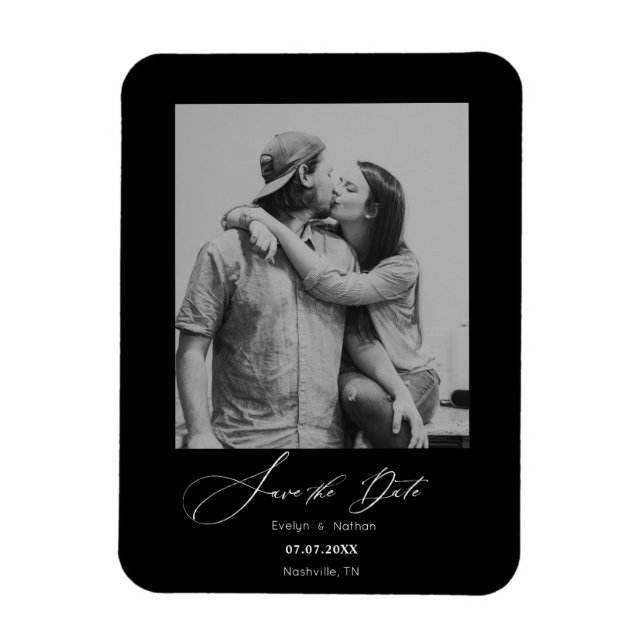 Modern Minimalist Photo Design Save The Date Magnet (Vertical)