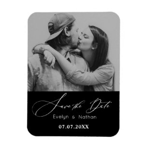 Modern Minimalist Photo Design Save The Date Magnet