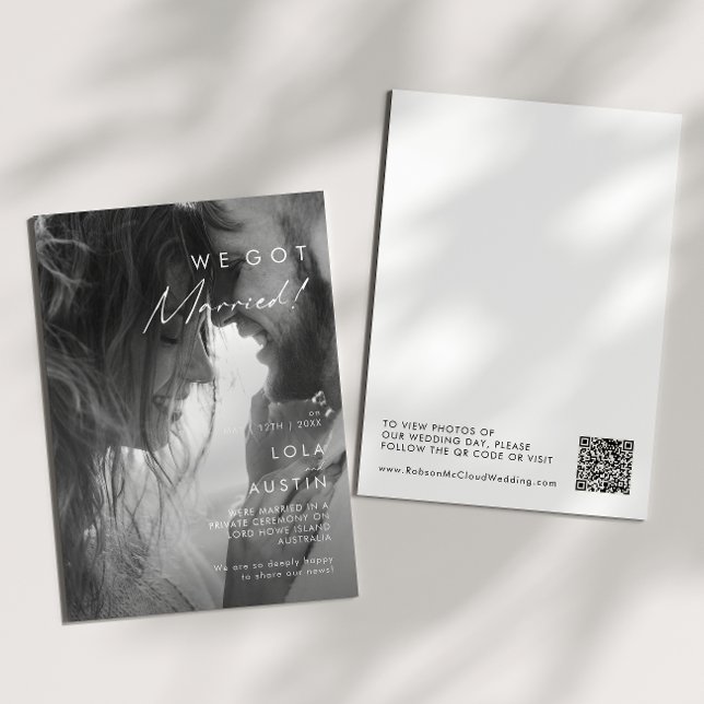 Modern Minimalist Photo Elopement Announcement (Creator Uploaded)