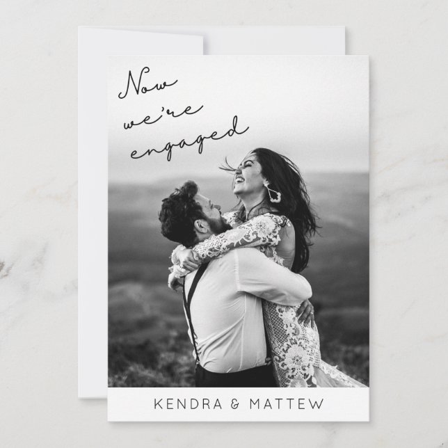 Modern Minimalist Photo Engagement Party Invitation (Front)