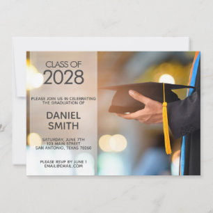 Modern Minimalist Photo Graduation Invitation