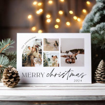 Modern Minimalist Photo Holiday Card 