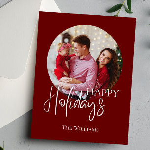 Modern Minimalist Photo Holiday Postcard