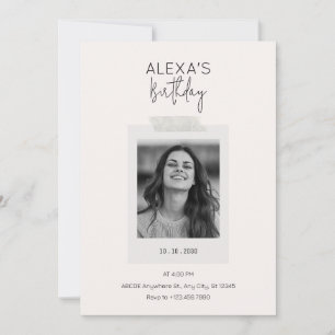 Modern minimalist photo Invitation