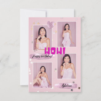 Modern minimalist Photo Lady Birthday Card