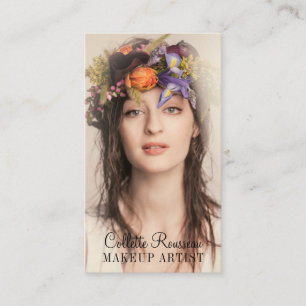 Modern Minimalist Photo Makeup Artist Business Card