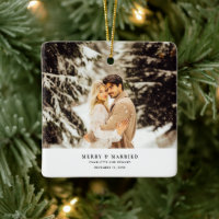 Modern Minimalist Photo Merry & Married