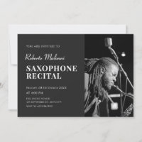 Modern minimalist photo music recital Invitation