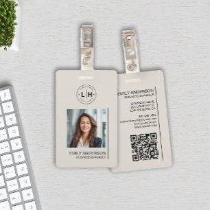 Modern Minimalist Photo Name Logo Badge