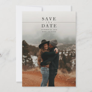 Modern Minimalist Photo QR Code Wedding Save The Date