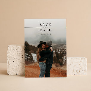 Modern Minimalist Photo QR Code Wedding Save The Date