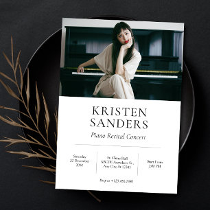 Modern Minimalist photo recital concert Invitation
