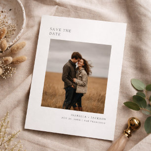 Modern Minimalist Photo Save the Date Card