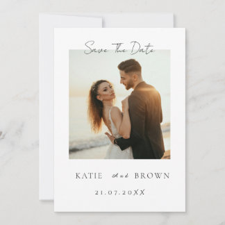  Modern Minimalist Photo Save the Date Invitation