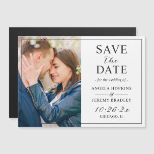 Modern Minimalist Photo Save the Date Magnet