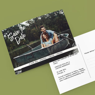 Modern Minimalist Photo Save the Date Postcard