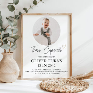 Modern Minimalist Photo Time Capsule Sign