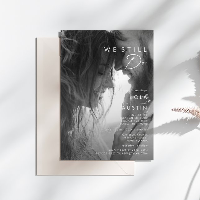 Modern Minimalist Photo We Still Do Vow Renewal Invitation (Creator Uploaded)
