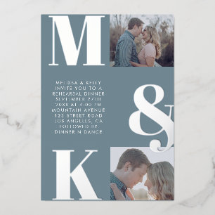 Modern Minimalist Photo Wedding Bold Monogram