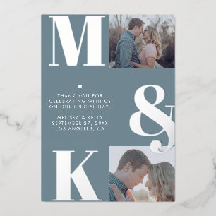 Modern Minimalist Photo Wedding Bold Monogram