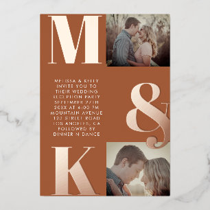 Modern Minimalist Photo Wedding Bold Monogram