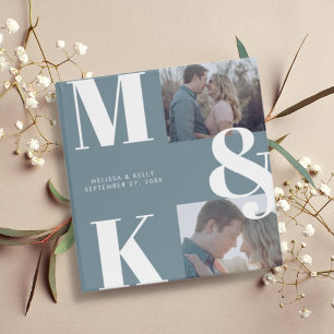 Modern Minimalist Photo Wedding Bold Monogram Binder
