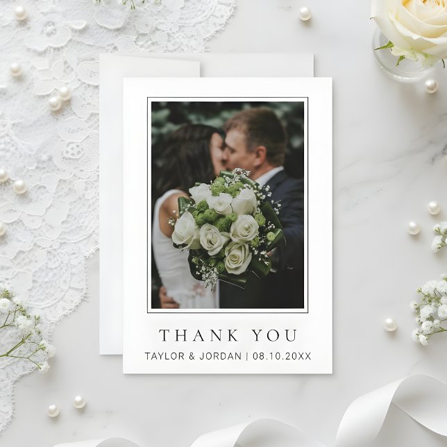 Modern Minimalist Photo Wedding Custom  Thank You Card (Creator Uploaded)