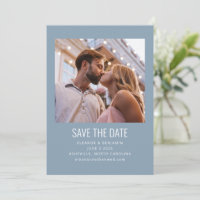 Modern Minimalist Photo Wedding Dusty Blue