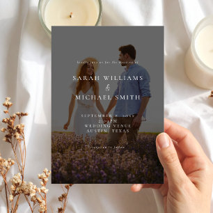 Modern Minimalist Photo Wedding Invitation