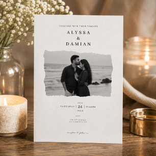 Modern Minimalist Photo Wedding Invitation Design