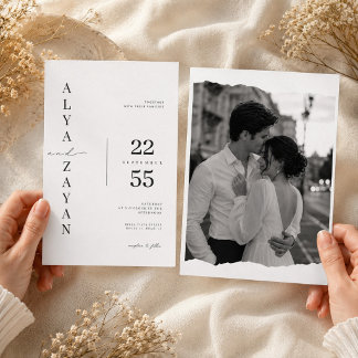Modern Minimalist Photo Wedding Invitation. Invitation