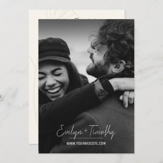 Modern Minimalist Photo Wedding Invite, Cream Back Invitation